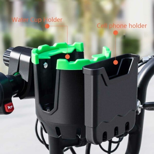 Sykkelmobilholder og flaskeholder - mobil og flaske svart