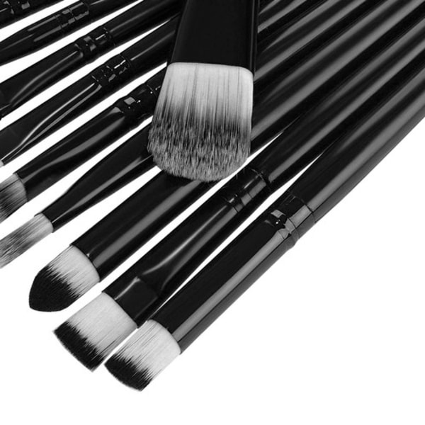 20-pak makeup børster sort