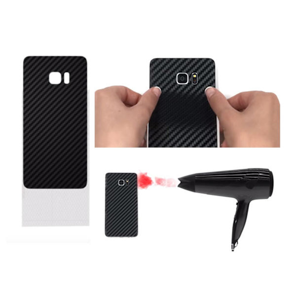 3-pack Galaxy S10 Kolfiber Vinyl Skin Dekal Skyddsfilm Carbon transparent