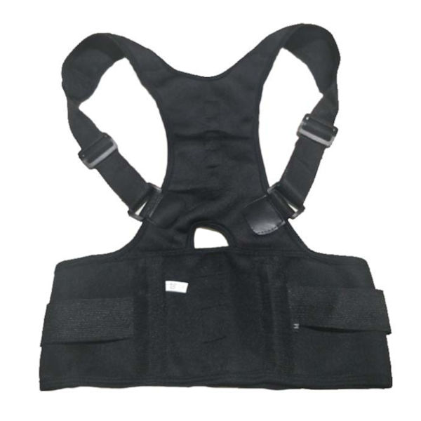 Stærk tilbage vest holder vest ryglæn for bedre kropsholdning sort
