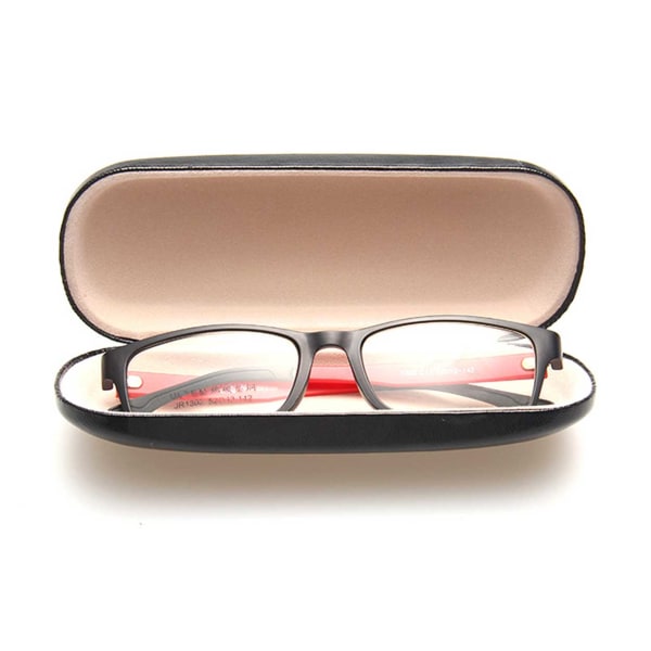 Praktisk briller sag i læder til solbriller briller sort
