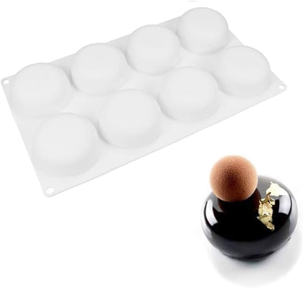 Silikoneform kuppel med 8 huller – til mini-kager, mousse og chokolade