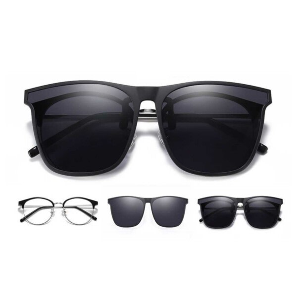 Klip -på solbriller - fastgjort til eksisterende briller - sort sort