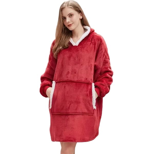 100% Puuvilla Oversize Peitto Snuggie Punainen punainen one size