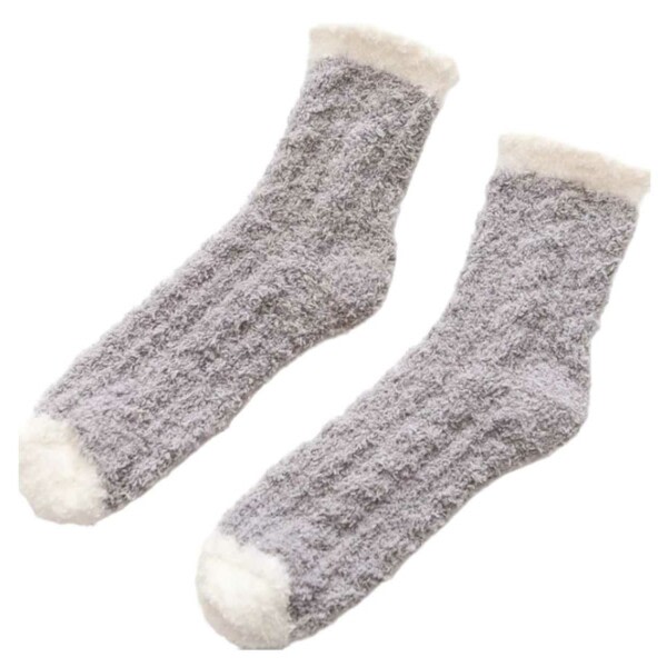 Lodne sokker - plys hot fleece grå grå