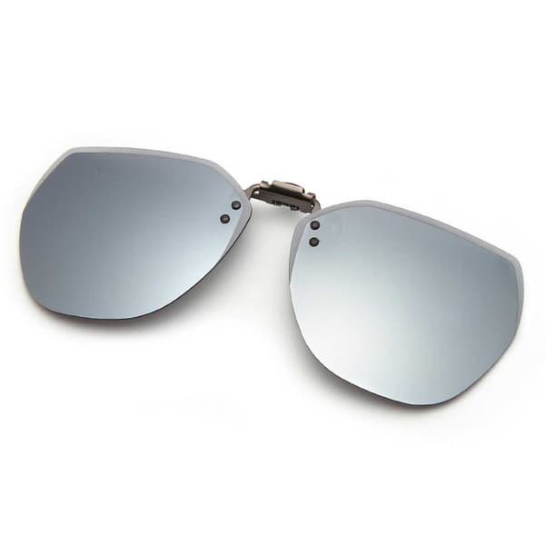 Flip-Up Clip-On aurinkolasit Metal Mirrored Silvera hopea