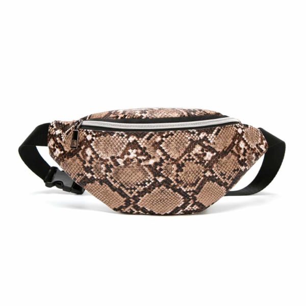 Ormskin talje taske mave taske cross body bum taske brun