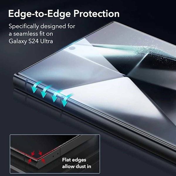 Samsung Galaxy S24 Ultra Skärmskydd Härdat Glas 9H 3D svart