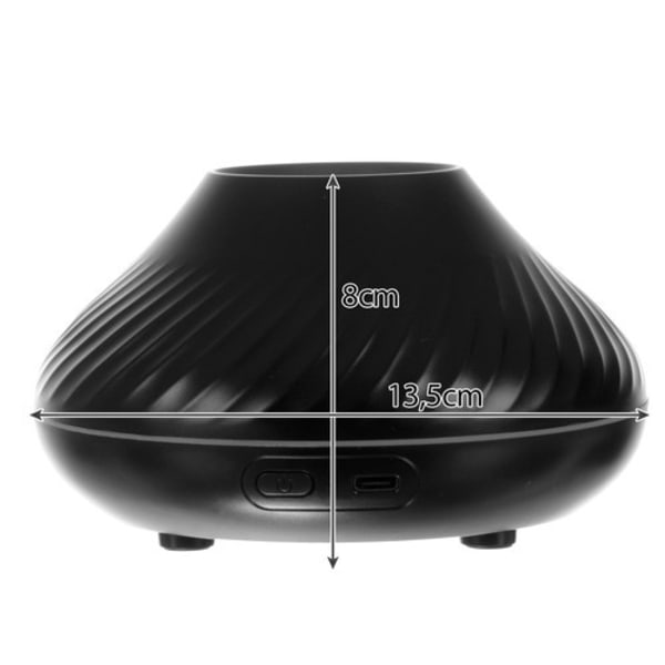 Flammande Aroma Diffuser | 3 Eteriska Oljor | RGB Luftfuktare svart