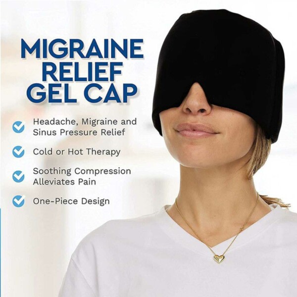 Migraine cap - hodepine cap mot migrene - kjølende øyemaske svart one size