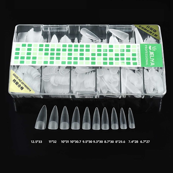 500st Nageltippar Stiletto Clear Lösnaglar Akryl Tippar transparent