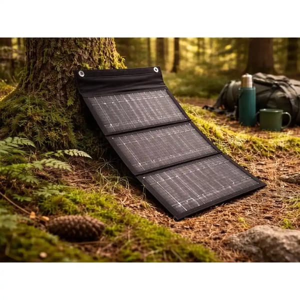 Bærbart solpanel 20W – Foldbart solcelleoplader med USB-A & USB-C til camping og rejse