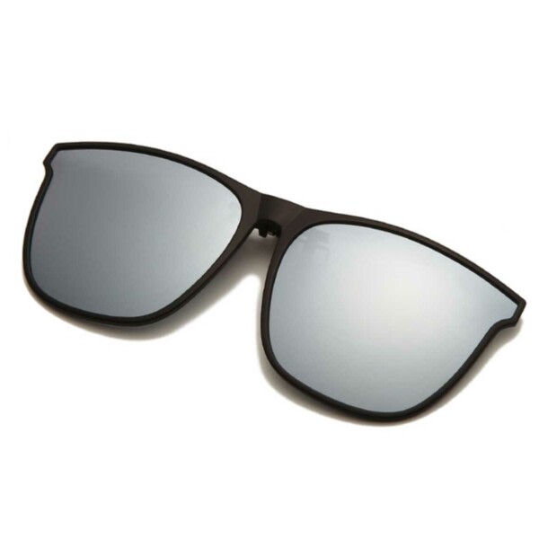 Clip-on Solglasögon - Fäst på befintliga Glasögon - Spegelglas Silver silver