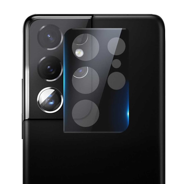 2-pakkaus Kattava Galaxy S21 Ultra Camereral Safes Glass musta