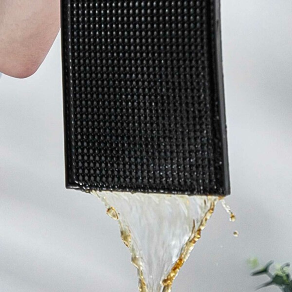 Barmatte Gummi Rektangulær 30x15cm Sort svart