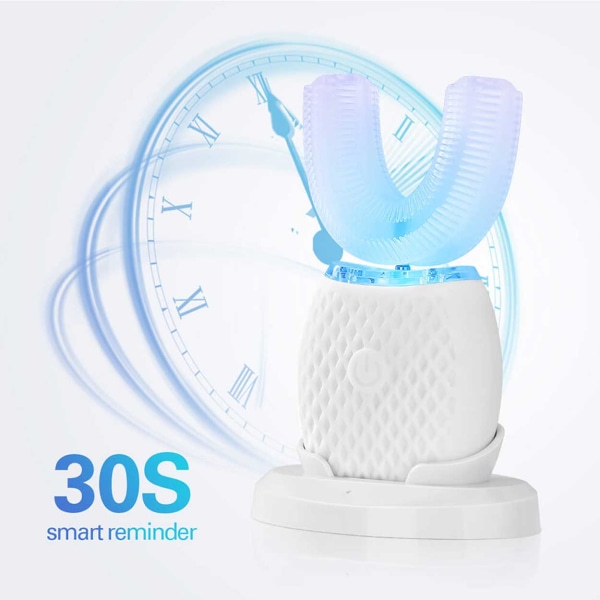 Automatisk Sonic elektrisk tandbørste med opladningsholdere hvid