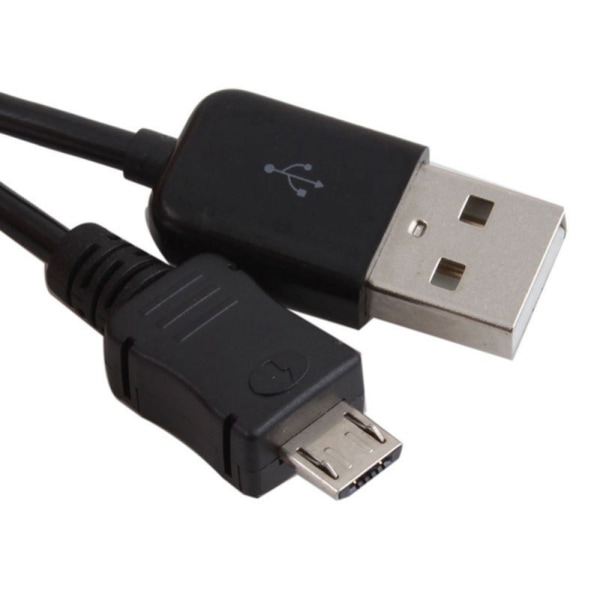 Android opladningskabel USB / Micro USB spiralkabel (sort) sort