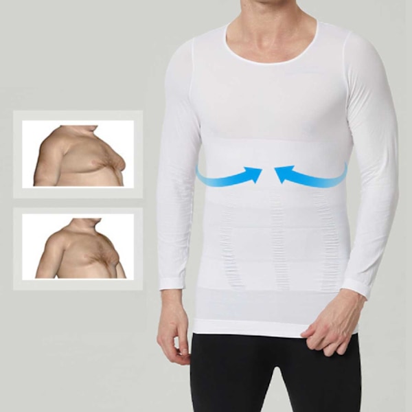 Formande Hållnings T-shirt Posture Shirt | Valbar Storlek | Vit M