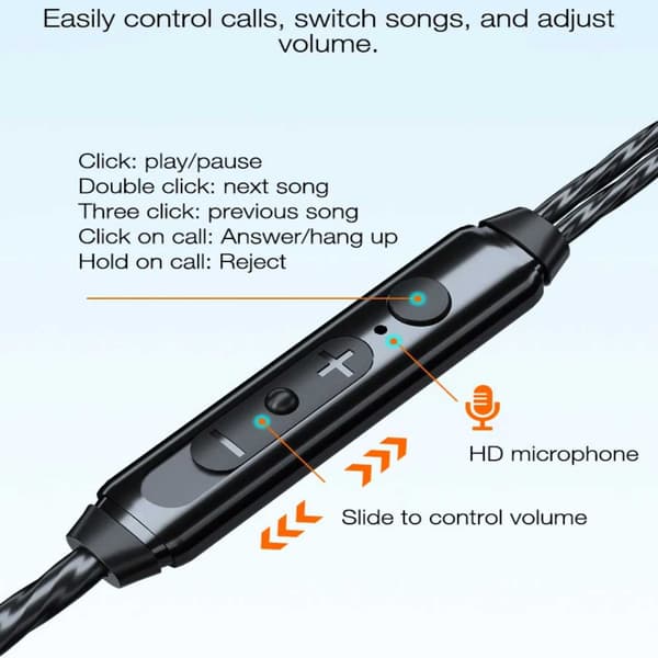Trådbundne USB-C In-Ear Høretelefoner HiFi Bass med DAC Sort sort