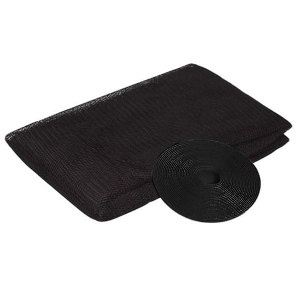 Klipbart myggenet til vinduer med velcro og magnetlås 130x150cm Sort hvid
