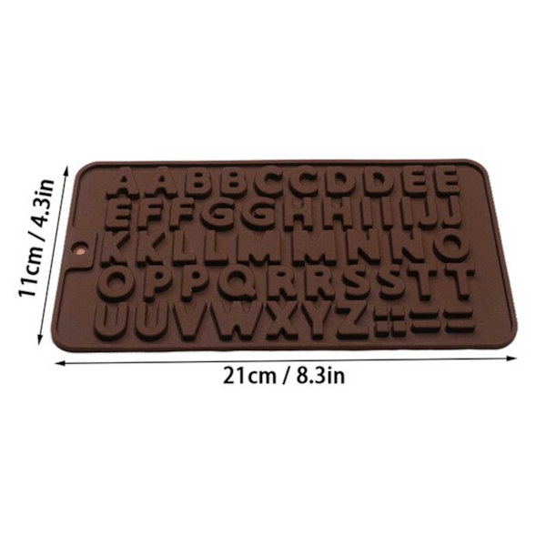 Silikon Chokladform Bokstäver Alfabet Bakform SiIlikonform brun
