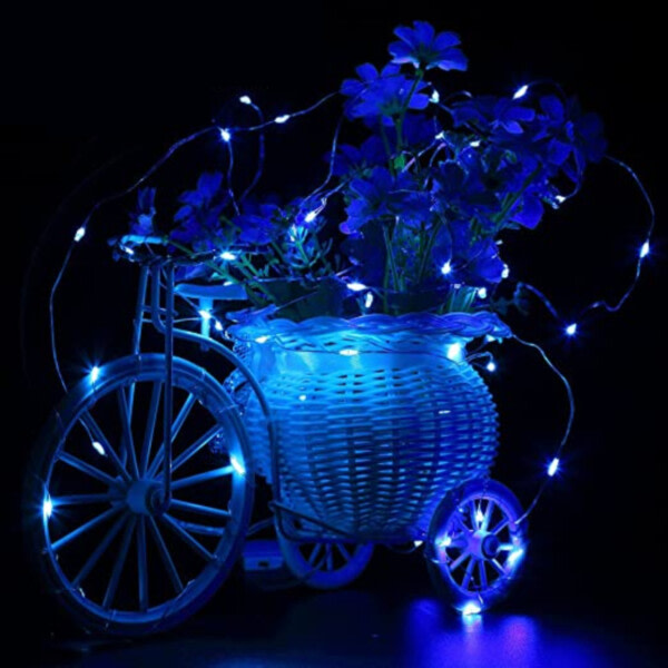 6-Pack 1m Mini LED Light Loop Battery-Powered Blue blå