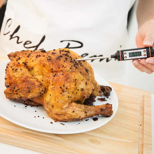 Digital Kökstermometer för Mat, BBQ & Vätskor Stektermometer svart