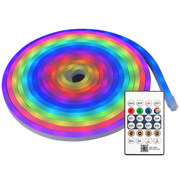 Neon LED Strip RGB 10m Bluetooth App Vanntett Fleksibel