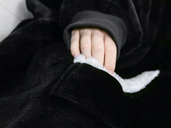 Snuggie Hoodie Blanket Oversize Filttröja Svart grå
