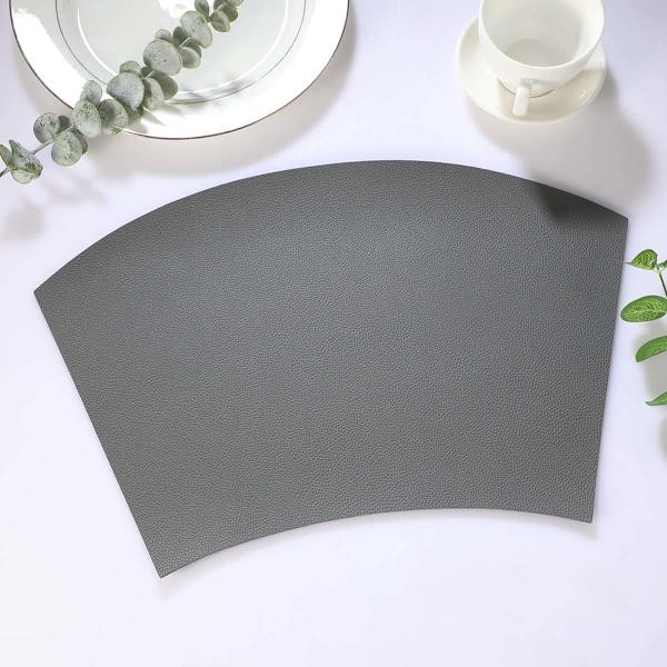4 kpl Tabletti keinonahkaa 43x30cm Kaari Tummanharmaa harmaa