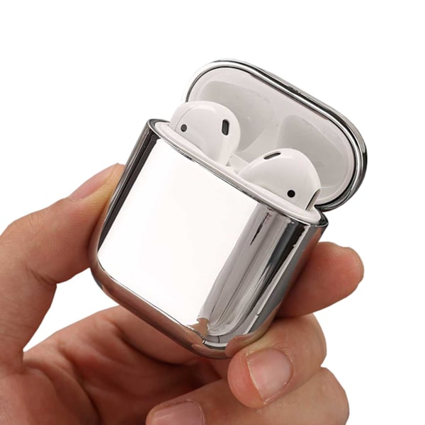 Apple AirPods 1/2 Case Fodral Stötsäkert Skyddsfodral Silver silver