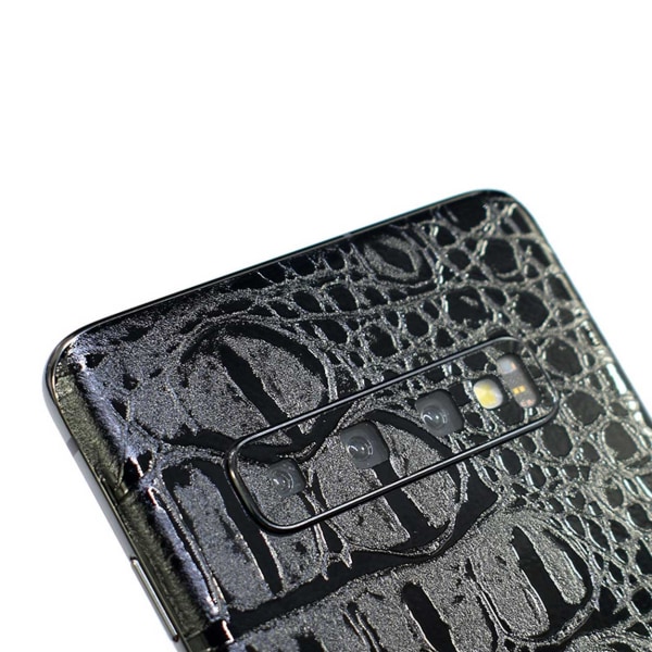 Galaxy S10E hud læder vinyl hud decal beskyttende film krokodille sort