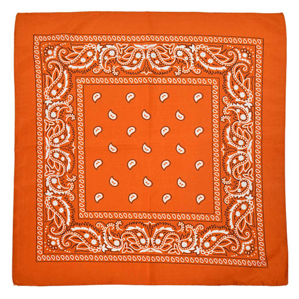 Bandana tørklæde sjal snus klud paisley mønster orange orange