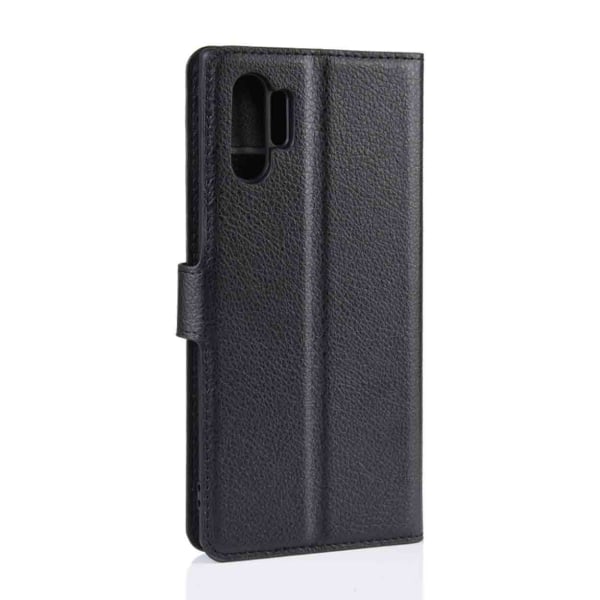Samsung Galaxy Note 10 Plånboksfodral Svart Läder Skinn Fodral svart