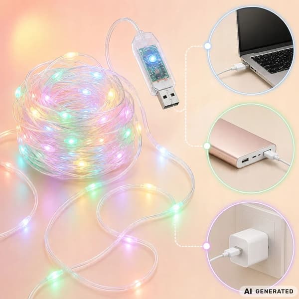 LED Strip RGB 5m USB med Fjärrkontroll, App och Musiksynk