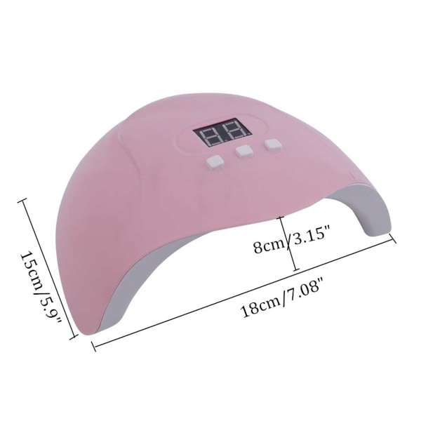 54W UV/LED-Lampa För Naglar Med Timer - Nagellampa rosa