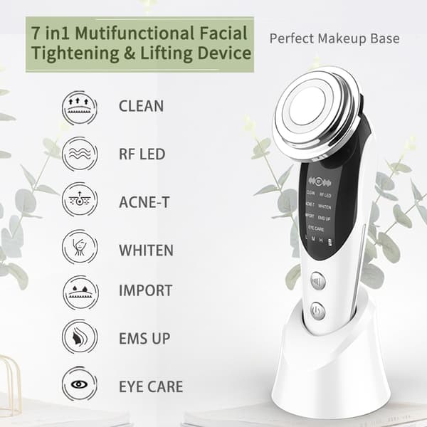 7-i-1 ansigtsapparat til hudpleje – LED & massage med ladestation
