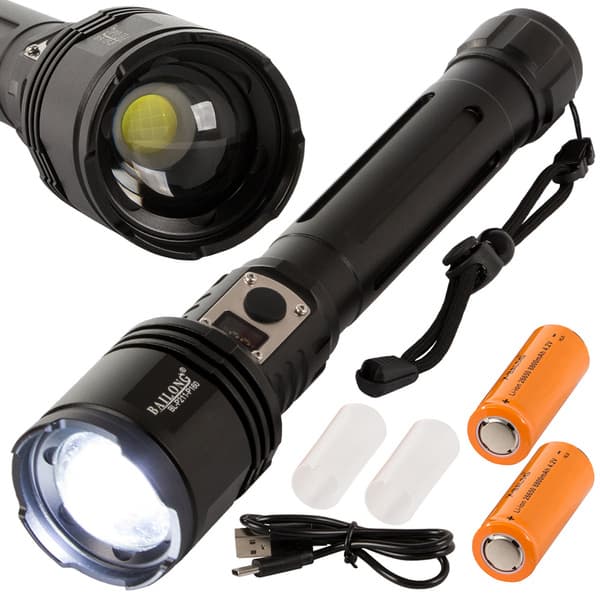 Taktinen LED-taskulamppu CREE XHP160 1000 m Powerbankilla