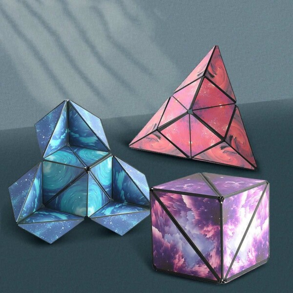 3D Magnetiskt Pussel för Vuxna Magic Cube Magnetkub lila