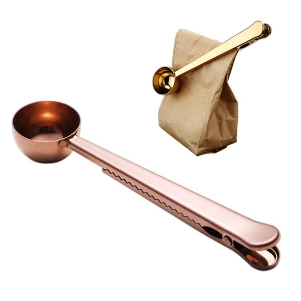 Kaffemål med Squeeze Rose Gold - Spoon med klemme til kaffe