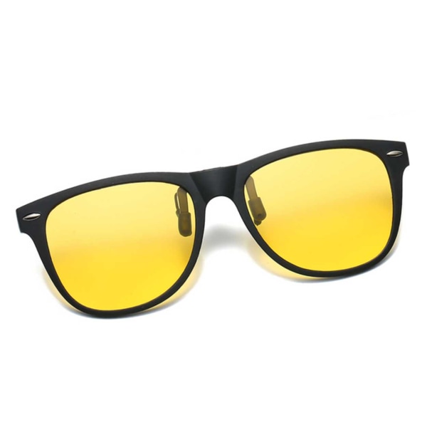 Polariserade Wayfarer Clip On Solglasögon Flip Up Gul Night Vision gul