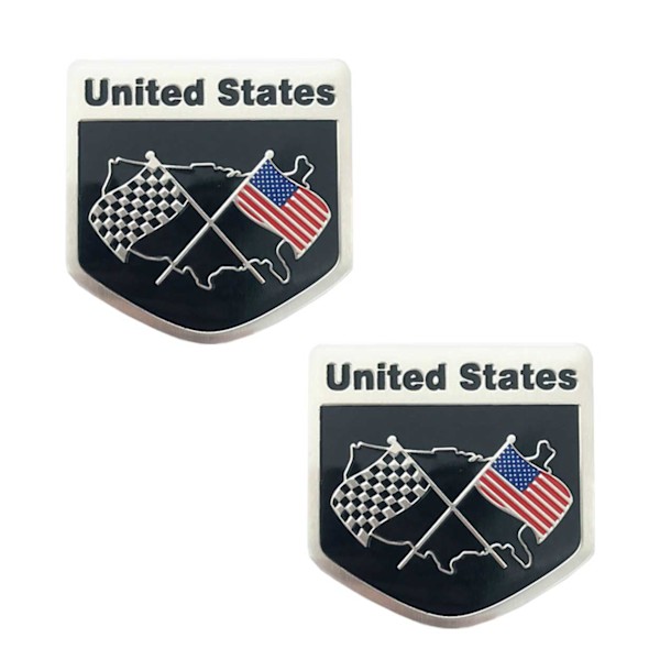 American Flag USA Retro Rally Decal 3D 2-pack flerfarvet