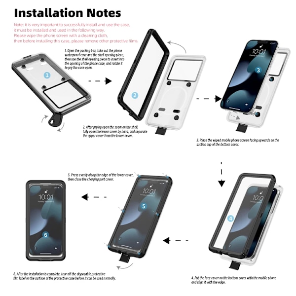 Universaali vedenpitävä matkapuhelinsuoja iPhone, Samsung jne.
