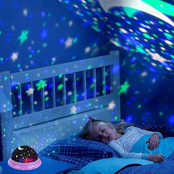 Stjerneprojektor Galaxy Nattlampe LED Stjernehimmel til barnerommet blå