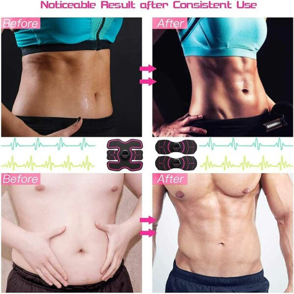 3-pack EMS-trener for mage og sterkere kroppseffektiv hjemmetrening rosa