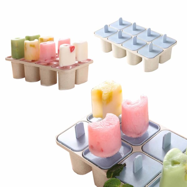 8 -pakkaus jäätelömuotti - Tee omat jäätelökepit kotona - hyödyllinen jäätelö sininen