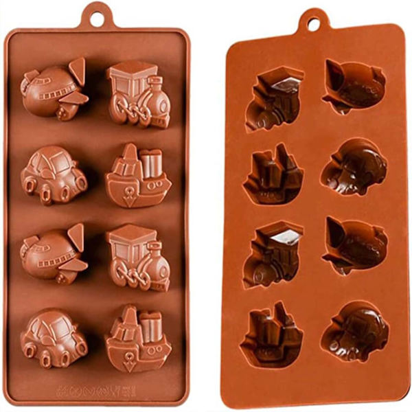 Silikonform til Chokolade og Bagning Biler, Både og Tog