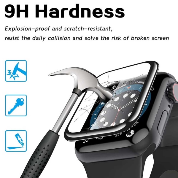 Apple Watch 7/8 41mm Skärmskydd [2-Pack] 3D Curve Displayskydd svart