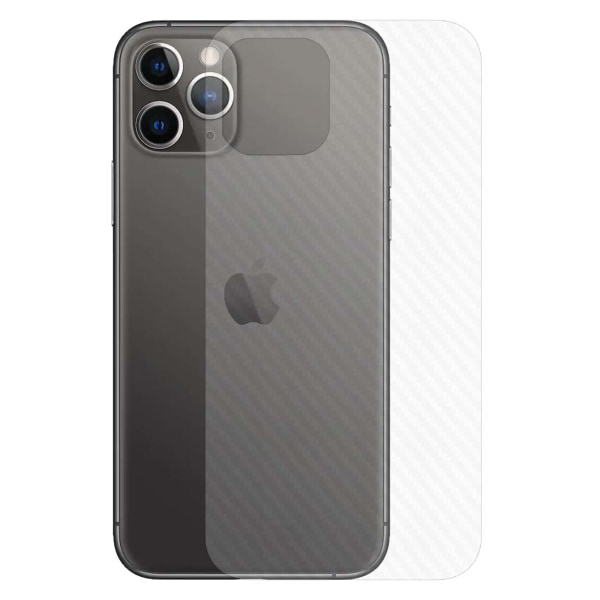 3-pakke iPhone 11 Pro Max Carbon Fiber Skin Decal Beskyttelsesfilm gennemsigtig
