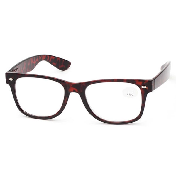 Brun Leopard Wayfarer læser briller med styrke 3.0